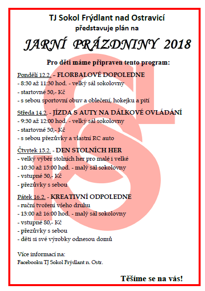 2018 Jarní prázdniny