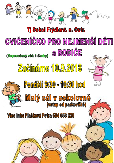 2018 Cvičení pro nejmenší děti plakát